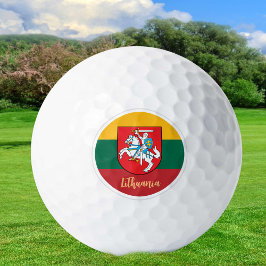 Golfspielen Litauen und Litauische Flagge / Golfba Golfball