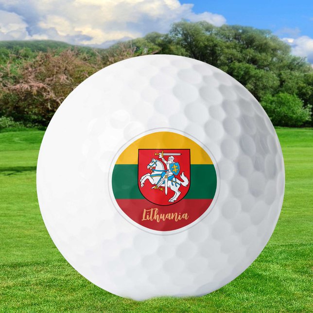 Golfspielen Litauen und Litauische Flagge / Golfba Golfball (Von Creator hochgeladen)
