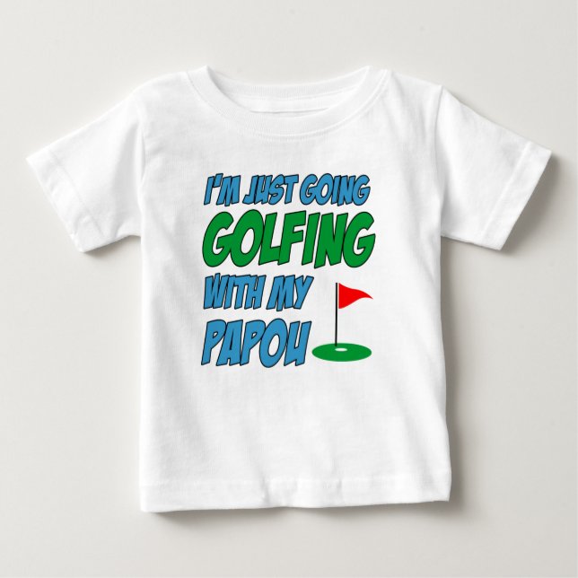 Golfspielen mit Papou Griechisches Großkind Baby T-shirt (Vorderseite)