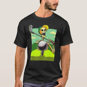 Golfspielen Skeleton Halloween Men Golf Halloween T-Shirt