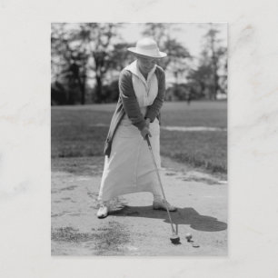 Golfspielende Frau, Vintage 1910er Jahre Postkarte