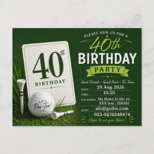Golfspieler 40. Geburtstag Einladung zur Geburtsta