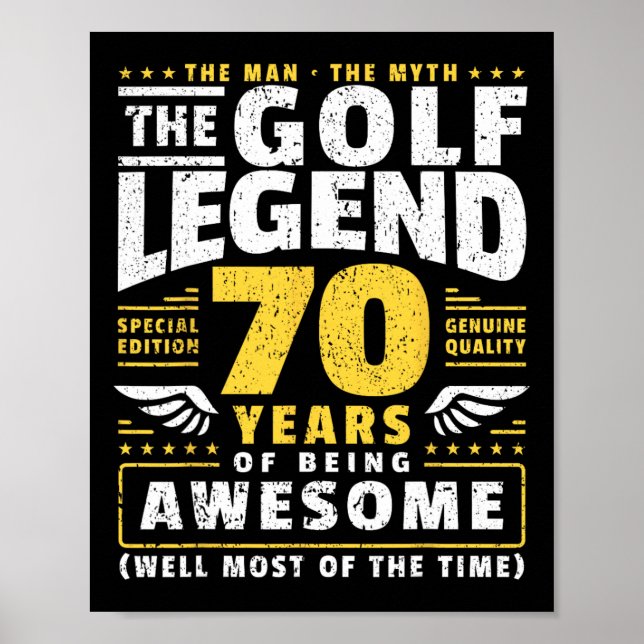 Golfspieler 70 Jahre alt Golfer Poster (Vorne)