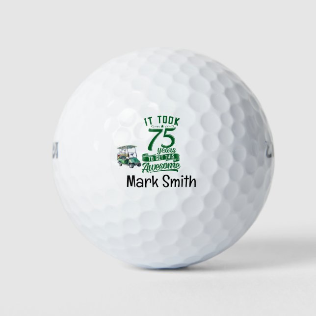 Golfspieler 75. Geburtstag  Golfball (Vorderseite)