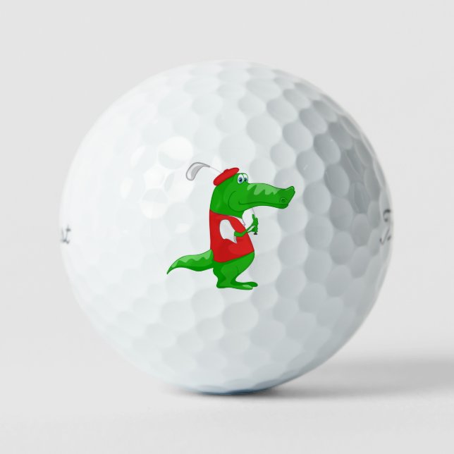 Golfspieler Alligator Spaß niedlich und preppy Golfball (Vorderseite)