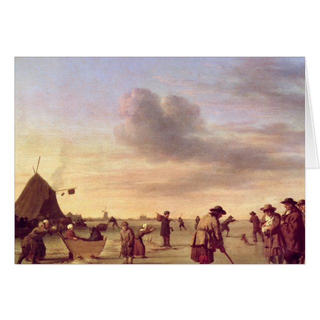 Golfspieler auf dem Eis nahe Haarlem, 1668 (Vorderseite (Horizontal))