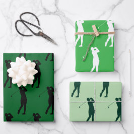 Golfspieler auf dem Green Geschenkpapier Set