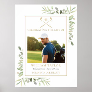 Golfspieler-Begräbnis-Feier des Lebens Foto Poster