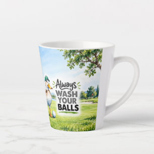 Golfspieler-Ente Wasche Immer Deine Baelle Golf Milchtasse