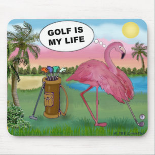 Golfspieler Flamingo - Golf ist mein Leben Mousepad
