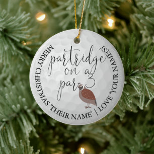 Golfspieler Foto Weihnachten Golf-Geschenk Rebhuhn Keramik Ornament