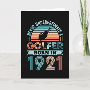 Golfspieler geboren 1922 Golfen 100. Geburtstagsge Karte