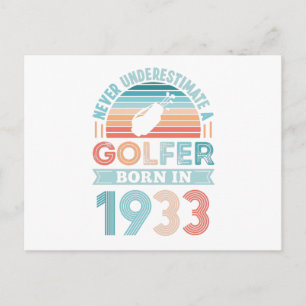 Golfspieler geboren 1933 Golfen zum 90. Geburtstag Postkarte