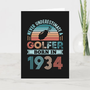 Golfspieler geboren 1934 Golfen 90. Geburtstagsges Karte