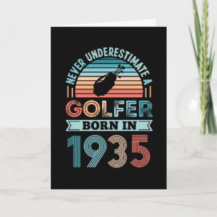 Golfspieler geboren 1935 Golfen 90. Geburtstagsges Karte