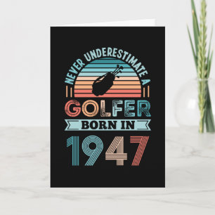 Golfspieler geboren 1947 Golfen 80. Geburtstagsges Karte