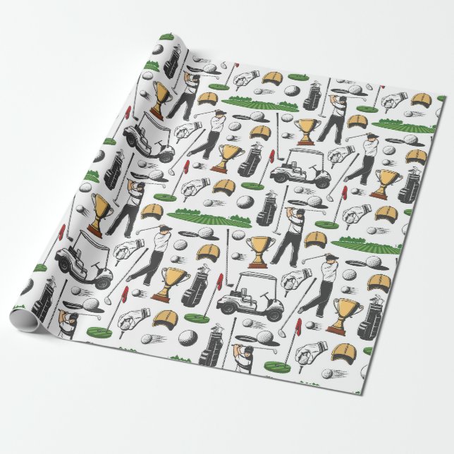 Golfspieler Geschenkpapier (Ungerollt)