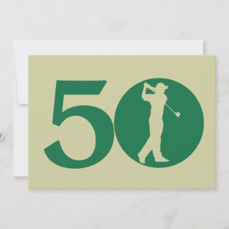 Golfspieler-Golf-Grün-kakifarbige 50. Einladung
