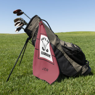 Golfspieler Golf Modern Monogramm Pro Sports Rot S Golfhandtuch