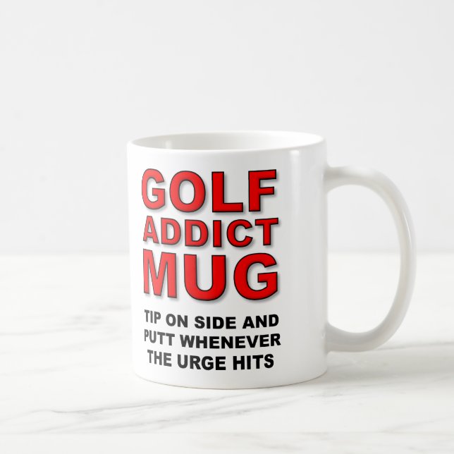 Golfspieler-Golf-Süchtig-lustiges Tasse (Rechts)