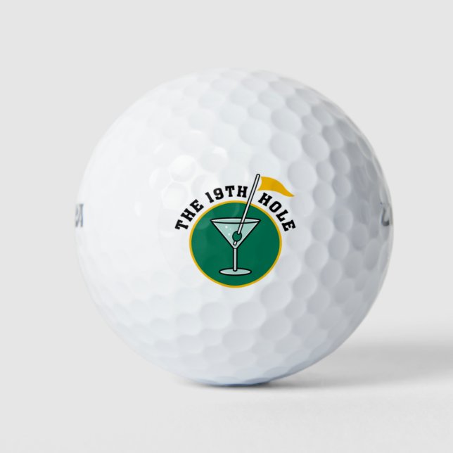 Golfspieler Golfgeschenk Idee 19. Loch Golf Spaß Golfball (Vorderseite)