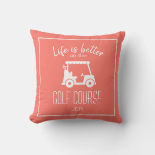Golfspieler Golfplatz Zitat Das Leben ist besser K Kissen