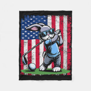 Golfspieler Hase Ostern Ei Golfer Amerikanische Fl Fleecedecke
