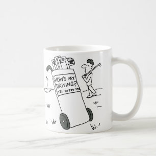 Golfspieler hat Schild mit der Aufschrift "Wie Fah Tasse