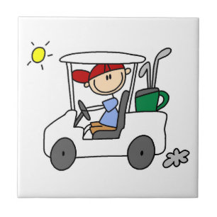 Golfspieler im Golfwagen Fliese