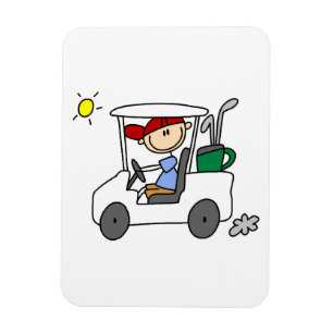 Golfspieler im Golfwagen Magnet