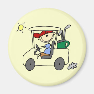 Golfspieler im Golfwagen Magnet