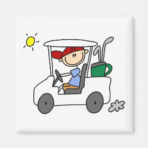 Golfspieler im Golfwagen Magnet