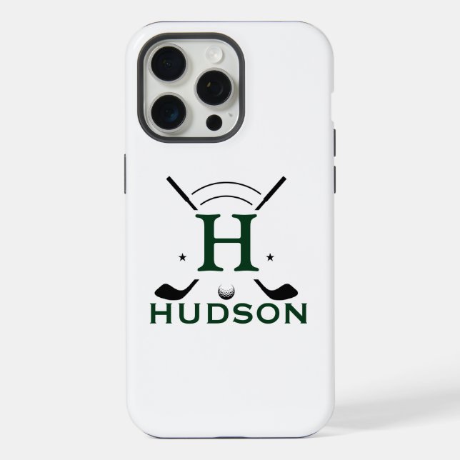 Golfspieler Initialen Benutzerdefiniertes Monogram iPhone Hülle (Rückseite)