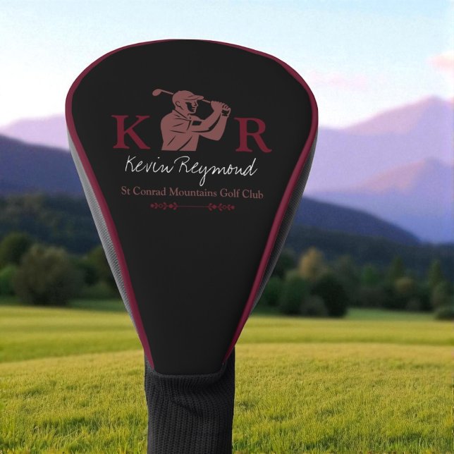 Golfspieler Initialen Skript Name Golf Headcover (Von Creator hochgeladen)