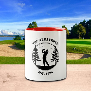 Golfspieler Kiefern Bäume Namen hinzufügen Zweifarbige Tasse