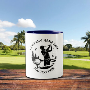 Golfspieler Kiefern Name hinzufügen  Zweifarbige Tasse