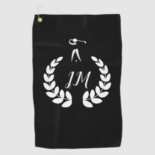 Golfspieler-Klipp-Kunst-personalisiertes Monogramm Golfhandtuch