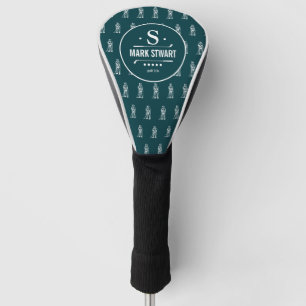 Golfspieler-Logo-Monogramm / Monogrammiert Golf Headcover