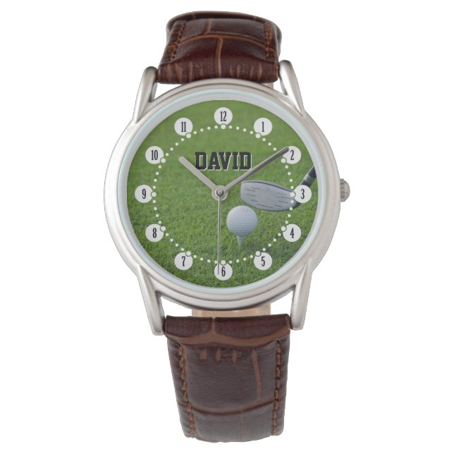 Golfspieler | Personalisierbare Uhr (Vorderseite)