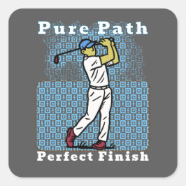 Golfspieler Quadratischer Aufkleber
