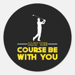 Golfspieler sagt Möge der Kurs mit dir sein Golf Runder Aufkleber