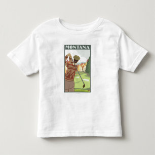 Golfspieler SceneMontanaVintage Reise-Plakat Kleinkind T-shirt