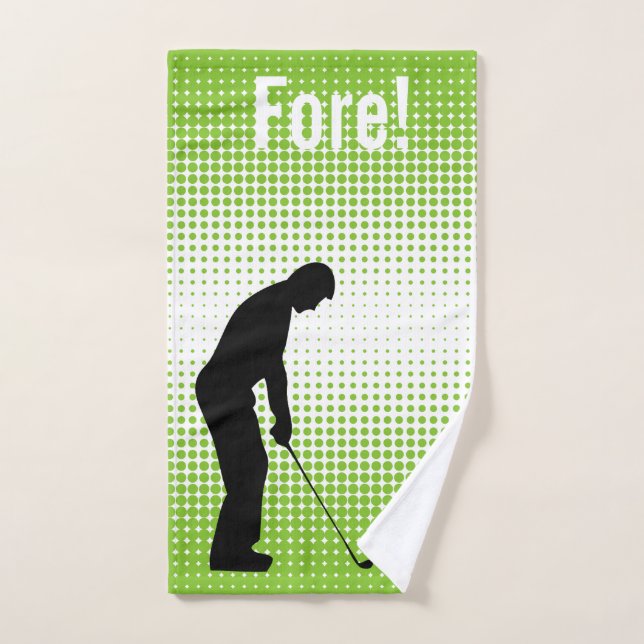 Golfspieler-Silhouette-Grün-Golf-Handtuch Handtuch (Handtuch)