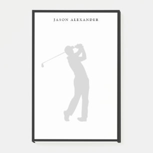 Golfspieler-Silhouette Personalisiert  Post-it Klebezettel