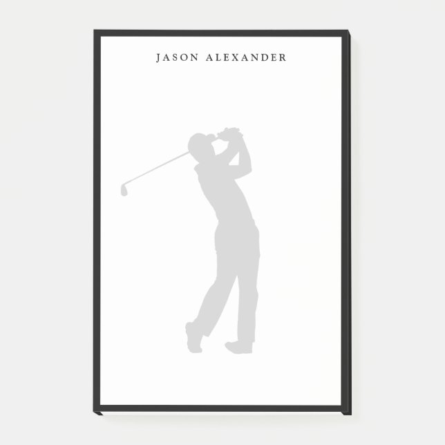 Golfspieler-Silhouette Personalisiert  Post-it Klebezettel (Vorderseite)