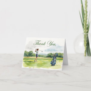 Golfspieler spielt Golf auf dem Platz Dankeskarte
