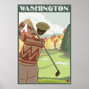Golfspieler-Szene - Washington Poster