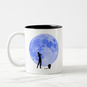 Golfspieler und ein Blaue Mond Inspirationsshootin Zweifarbige Tasse