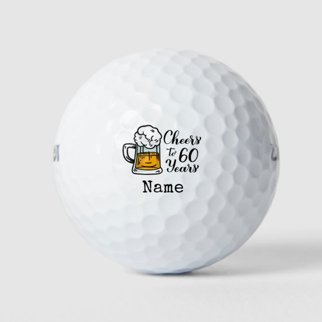 Golfspieler zum 60. Geburtstag Golfball (Vorderseite)