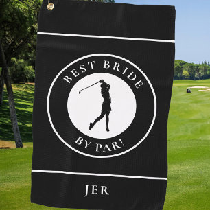 Golfspielerin Beste Braut Durch Par Monogramm Spor Golfhandtuch